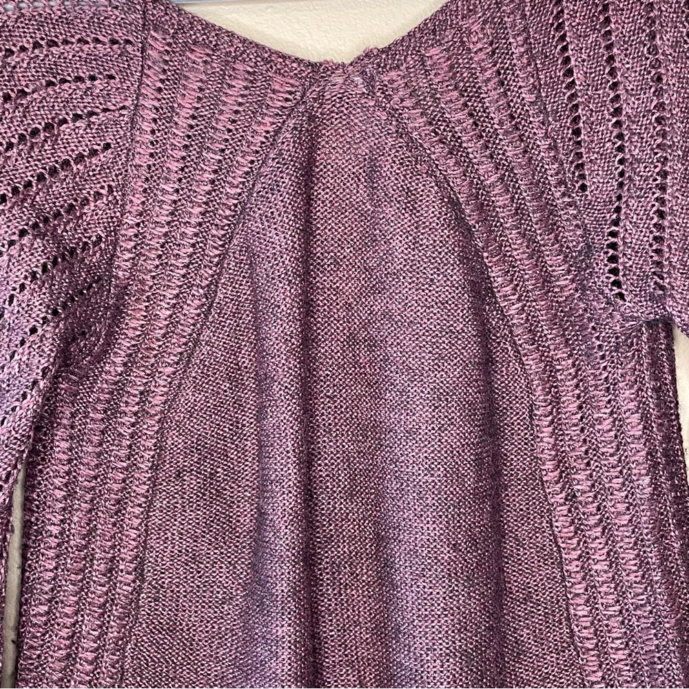 American Eagle Womens Wool Blend Maroon Sweater Long sleeves V Neck Size L - Picture 10 of 12